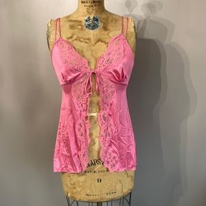 Vintage lace pink top
